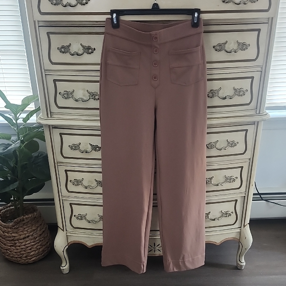 HALARA Women's Tan Wide Leg Pants- Stretchy